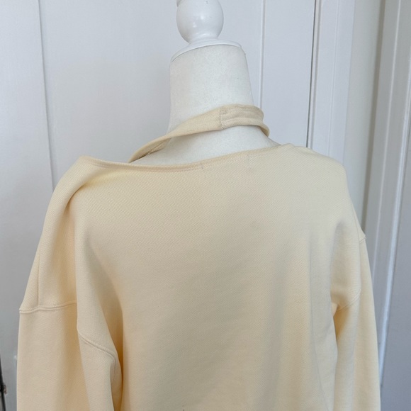 Source Unknown Double Asymmetric Layer Cream Beige Sweatshirt One Size - Picture 13 of 14